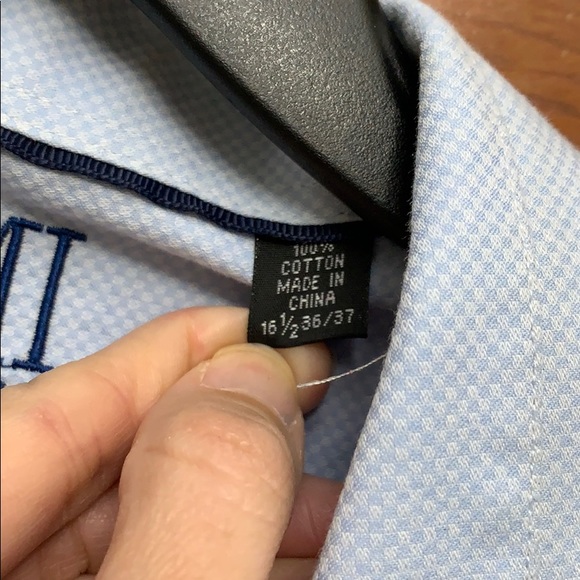 XMI platinum blue checked button up men’s - Picture 4 of 5